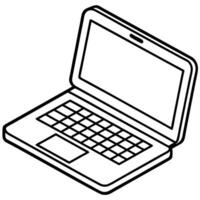Portable Laptop Computer Device Technology, Screen, Keyboard, Isometric View vector