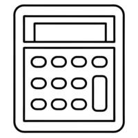 Simple Calculator Icon Math, Numbers, Buttons, Display, Outline, Device, Calculation, Arithmetic, To vector