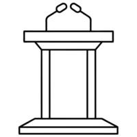 Public Speaking Podium with Two Microphones Presentation Lectern vector