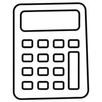 Simple Line Drawing of a Basic Calculator Device vector