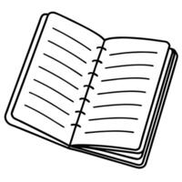 Spiralbound Notebook Open Pages, Lines, Writing, Sketching, Ideas vector