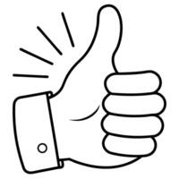 Thumbs Up Gesture Positive Feedback, Approval, Like, Support, Success vector