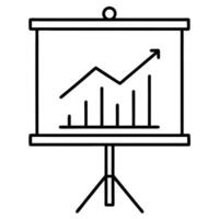 Presentation Board Showing Upward Trending Growth Chart Data vector
