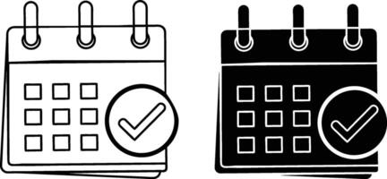 Calendar Icons Schedule, Planning, Task, Checklist, Completed, Appointment, Reminder, Event, Deadlin vector