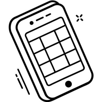 Smartphone Grid Interface Design Mobile App Layout vector