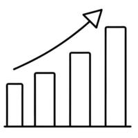 Ascending Bar Graph Showing Positive Growth Trend Upward vector