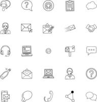 Communication Icons Customer Support, Email, Messaging, and Network vector