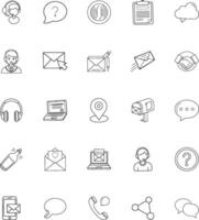 Communication Icons Customer Support, Email, Messaging, Location vector