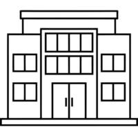 Simple Line Drawing of a Modern TwoStory Building vector