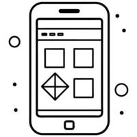 Mobile App Interface Design with Geometric Shapes and Grid vector