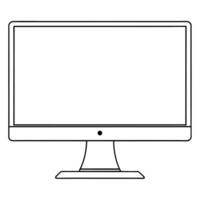 Simple Outline Desktop Computer Monitor Screen Display Device vector