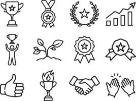 Achievement Icons Awards, Growth, Success, and Recognition Symbols vector