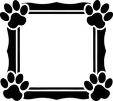 Paw Print Frame Border Design Pet Photo Picture Template vector