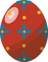 Red Easter Egg with Floral Design and Shape vector