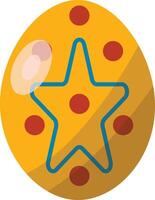 Yellow Easter Egg with Star Pattern Design vector