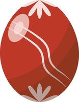 Red Easter Egg with Floral Design and Shape vector