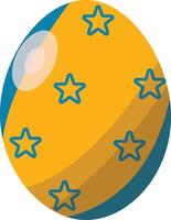 Yellow Easter Egg with Star Pattern Design vector