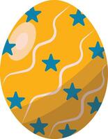 Yellow Easter Egg with Star Pattern Design vector