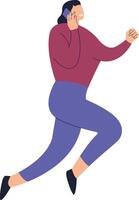 Lady Jump Illustration with Casual Clothes vector
