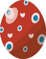 Red Easter Egg with Love Pattern Design vector