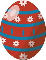 Red Easter Egg with Floral Design and Shape vector