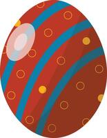 Red Easter Egg with Minimalist Pattern Design vector