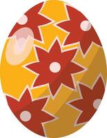 Yellow Easter Egg with Floral Pattern Design and Concept vector