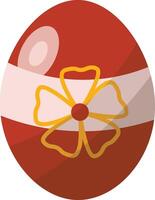 Red Easter Egg with Floral Design and Shape vector