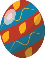 Red Easter Egg with Leaf Pattern Design vector