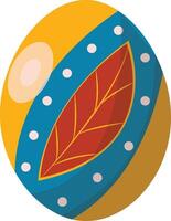 Yellow Easter Egg with Flower Pattern Style vector