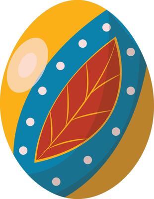 Yellow Easter Egg with Flower Pattern Style