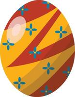 Yellow Easter Egg with Floral Pattern Design and Concept vector