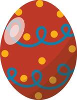 Red Easter Egg with Minimalist Pattern Design vector