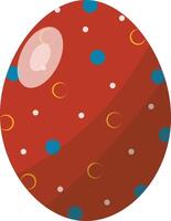 Red Easter Egg with Minimalist Pattern Design vector