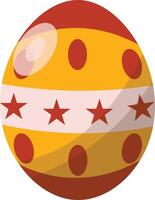 Red Easter Egg with Star Pattern Design vector