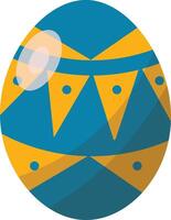 Blue Easter Egg with Simple Pattern Design vector