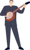 Man Playing Banjo Illustration vector