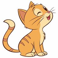 cartoon cat with open mouth and eyes vector