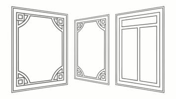 Three different doors with different designs vector