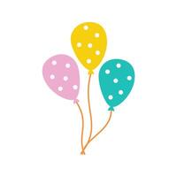 A cluster of three balloons in pastel colors, symbolizing joy and festivity. vector