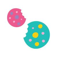 Two colorful cookies with sprinkles, perfect for representing party snacks. vector