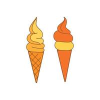 Simple Ice Cream Cone Drawing Ideal for Food Graphics and Creative Dessert Artwork vector