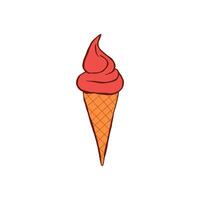 Ice Cream Design Featuring Scoop on Waffle Cone for Food-Themed Projects vector