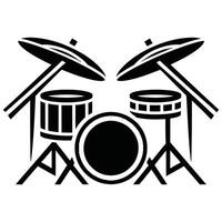 Sharp Drum Set Logo with Abstract Design. vector