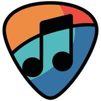 Minimalist Music Logo with Pick and Note Integration. vector