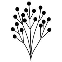 Small Flower Buds Silhouette Icon for Digital Design vector