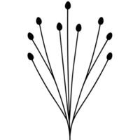 Unique Small Flower Buds Icon Silhouette for Art Projects vector