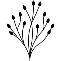 A Cluster of Small Flower Buds Silhouette Design Icon vector