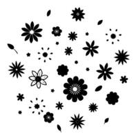 Tiny Flower Silhouettes for Craft and Design Projects vector