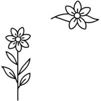Floral Corner Outline Illustration Design vector